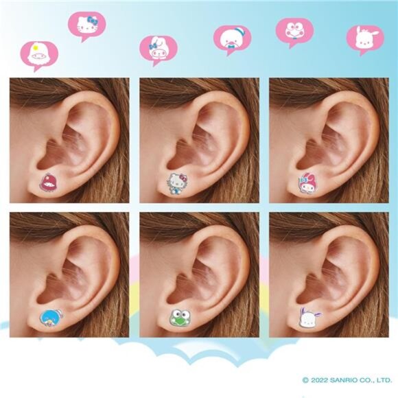 BRAND NEW Hello Kitty Stud Earrings Pack of 12 Pairs - Picture 5 of 6